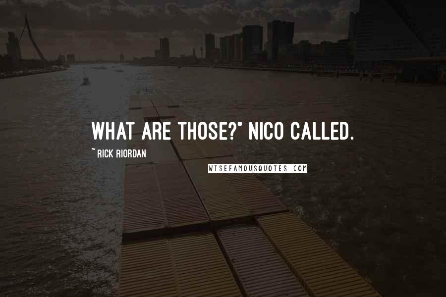 Rick Riordan Quotes: What are those?" Nico called.