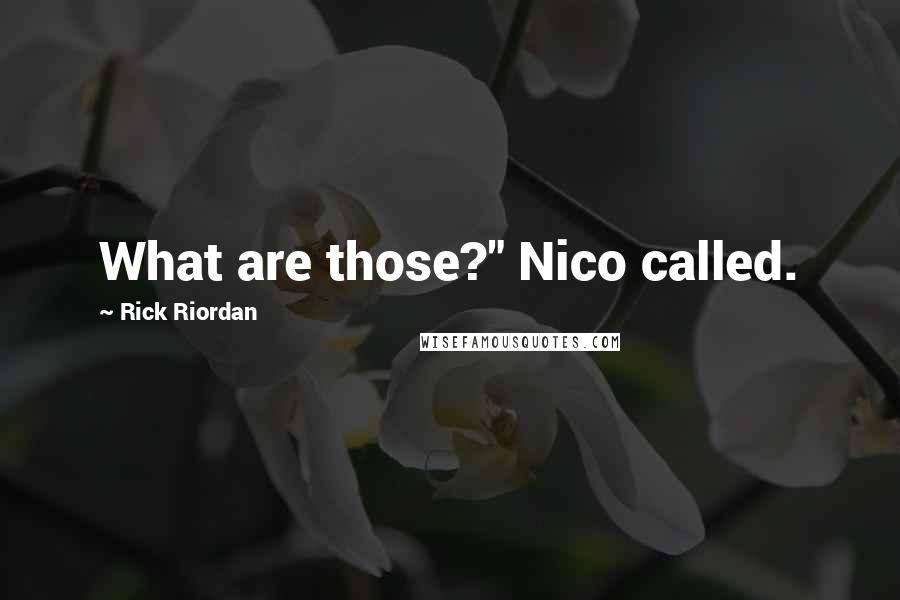 Rick Riordan Quotes: What are those?" Nico called.