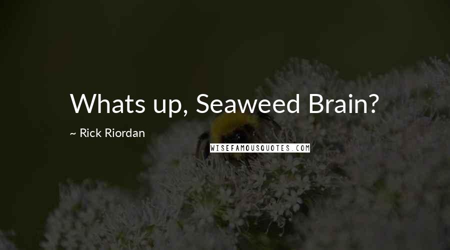 Rick Riordan Quotes: Whats up, Seaweed Brain?