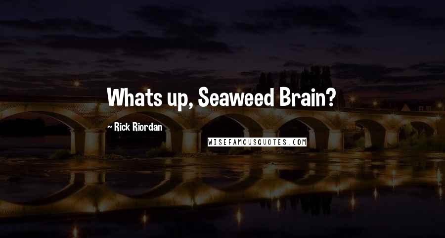 Rick Riordan Quotes: Whats up, Seaweed Brain?