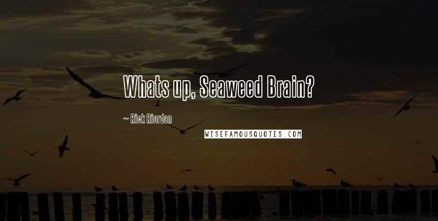 Rick Riordan Quotes: Whats up, Seaweed Brain?