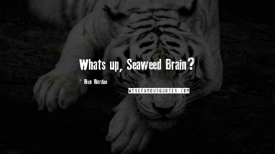 Rick Riordan Quotes: Whats up, Seaweed Brain?