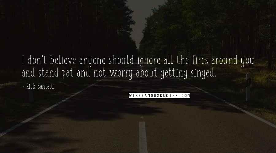 Rick Santelli Quotes: I don't believe anyone should ignore all the fires around you and stand pat and not worry about getting singed.