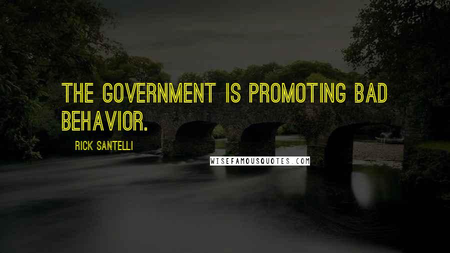 Rick Santelli Quotes: The government is promoting bad behavior.