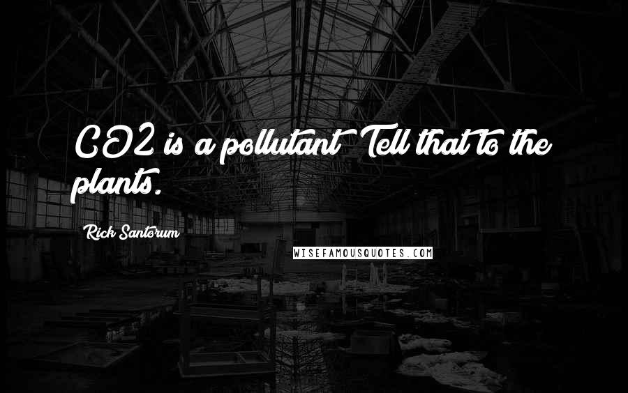 Rick Santorum Quotes: CO2 is a pollutant? Tell that to the plants.