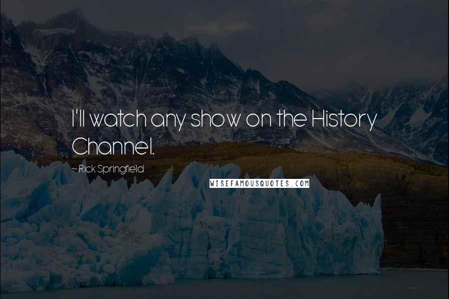 Rick Springfield Quotes: I'll watch any show on the History Channel.