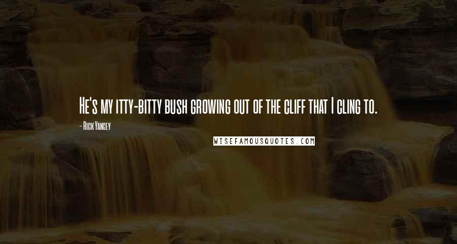 Rick Yancey Quotes: He's my itty-bitty bush growing out of the cliff that I cling to.