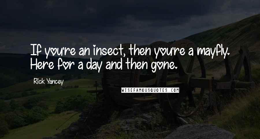 Rick Yancey Quotes: If you're an insect, then you're a mayfly. Here for a day and then gone.