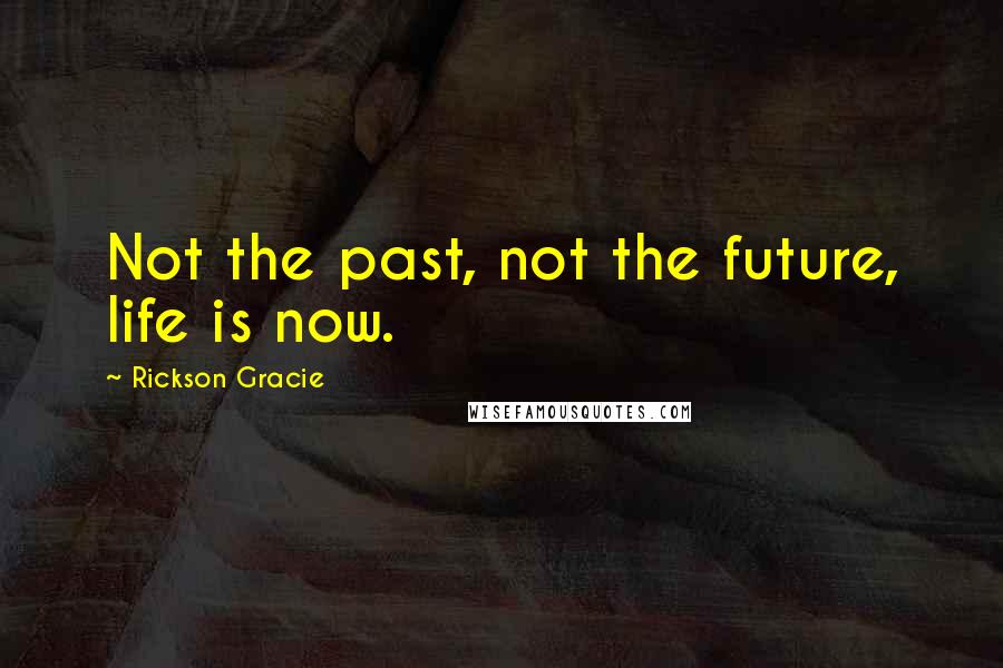 Rickson Gracie Quotes: Not the past, not the future, life is now.