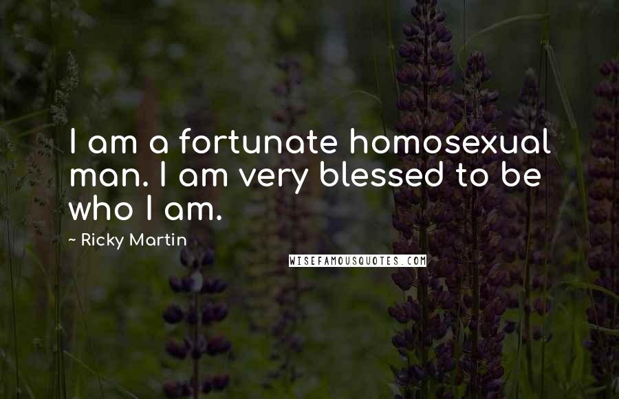Ricky Martin Quotes: I am a fortunate homosexual man. I am very blessed to be who I am.
