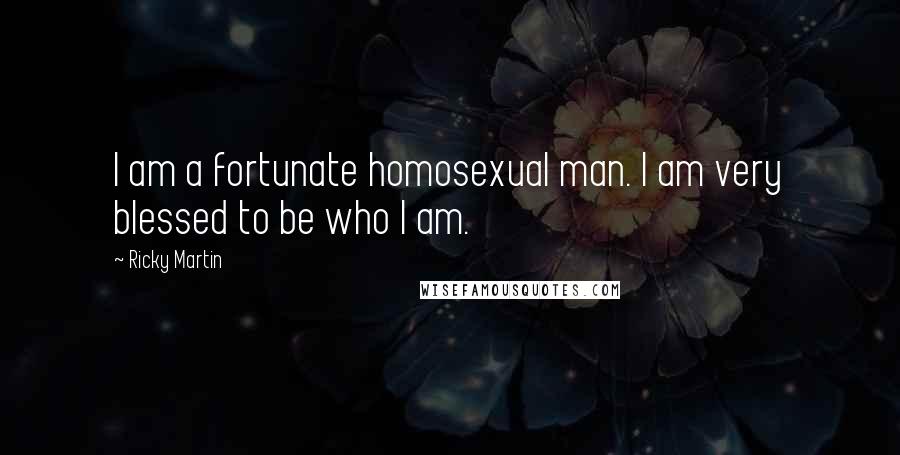 Ricky Martin Quotes: I am a fortunate homosexual man. I am very blessed to be who I am.