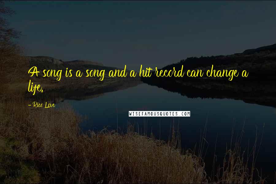 Rico Love Quotes: A song is a song and a hit record can change a life.