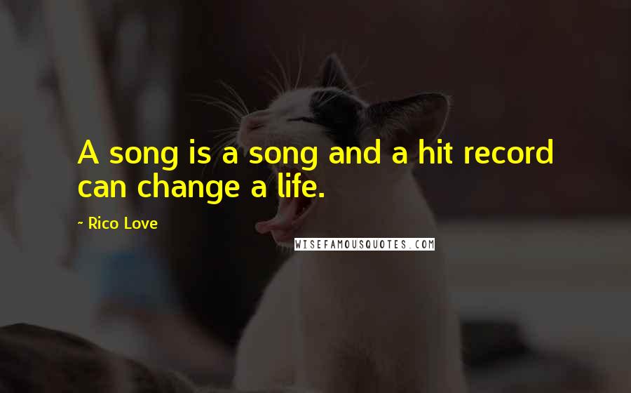 Rico Love Quotes: A song is a song and a hit record can change a life.