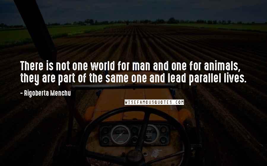 Rigoberta Menchu Quotes: There is not one world for man and one for animals, they are part of the same one and lead parallel lives.
