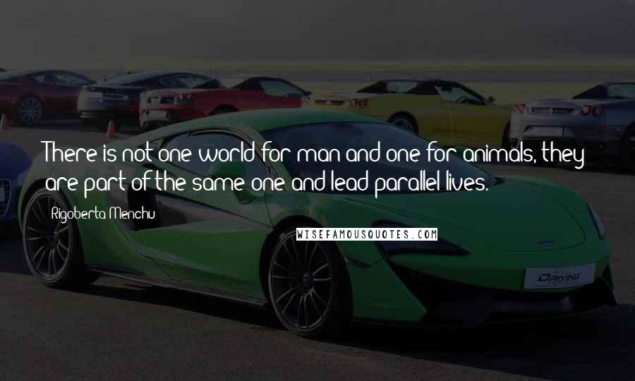 Rigoberta Menchu Quotes: There is not one world for man and one for animals, they are part of the same one and lead parallel lives.