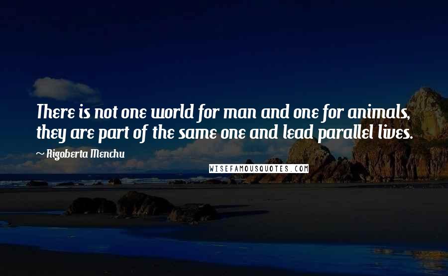 Rigoberta Menchu Quotes: There is not one world for man and one for animals, they are part of the same one and lead parallel lives.