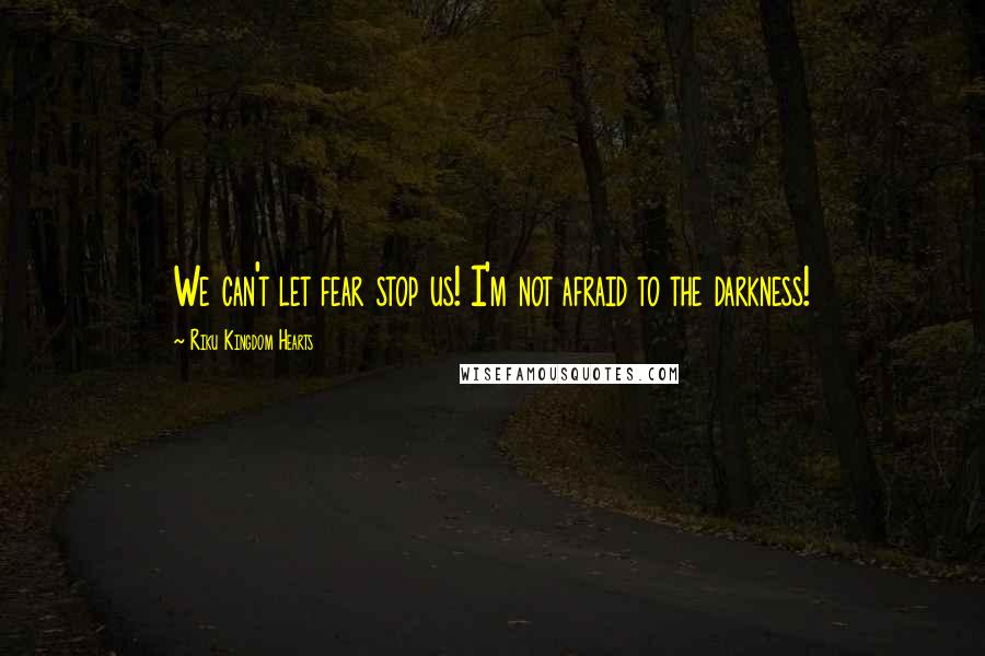 Riku Kingdom Hearts Quotes: We can't let fear stop us! I'm not afraid to the darkness!