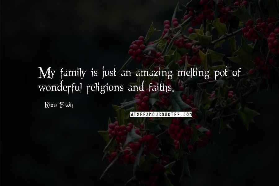 Rima Fakih Quotes: My family is just an amazing melting pot of wonderful religions and faiths.