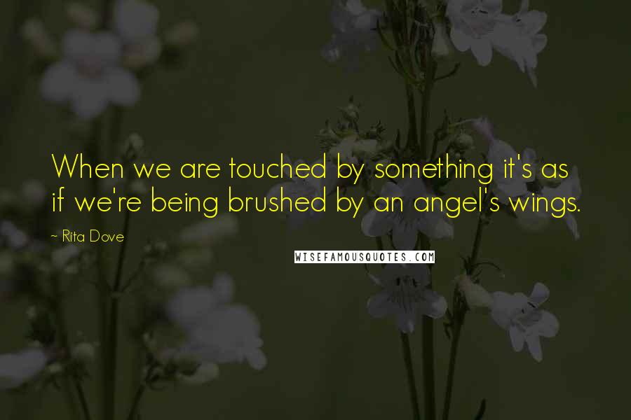 Rita Dove Quotes: When we are touched by something it's as if we're being brushed by an angel's wings.