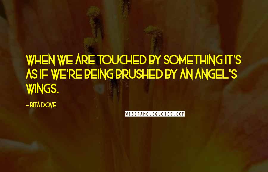 Rita Dove Quotes: When we are touched by something it's as if we're being brushed by an angel's wings.