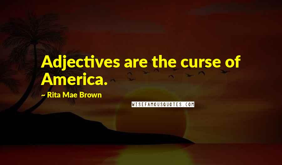 Rita Mae Brown Quotes: Adjectives are the curse of America.