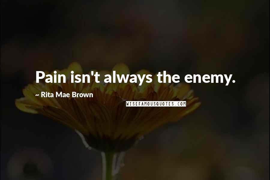 Rita Mae Brown Quotes: Pain isn't always the enemy.