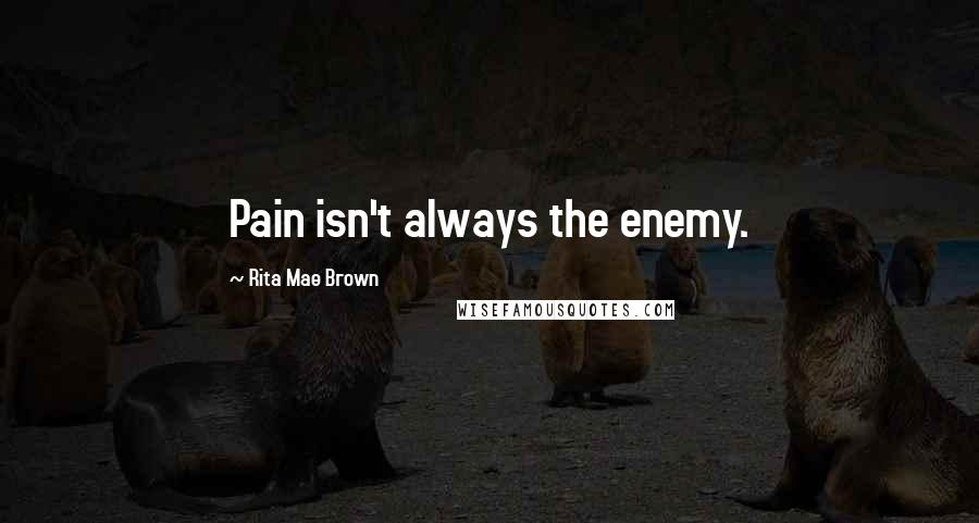 Rita Mae Brown Quotes: Pain isn't always the enemy.