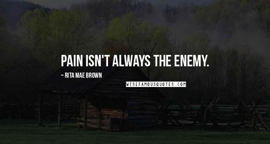 Rita Mae Brown Quotes: Pain isn't always the enemy.