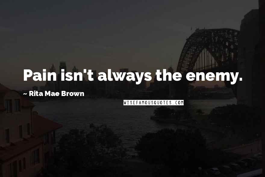 Rita Mae Brown Quotes: Pain isn't always the enemy.