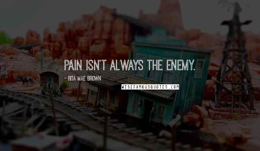 Rita Mae Brown Quotes: Pain isn't always the enemy.