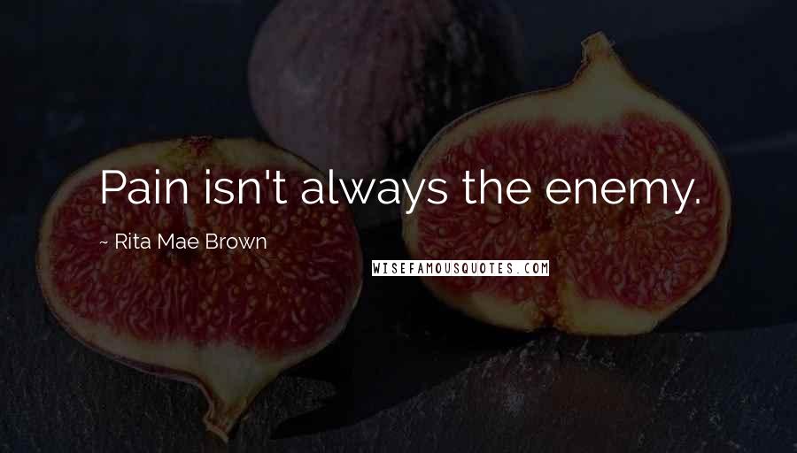 Rita Mae Brown Quotes: Pain isn't always the enemy.