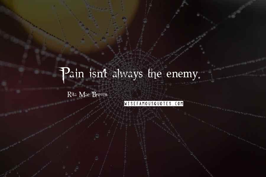 Rita Mae Brown Quotes: Pain isn't always the enemy.