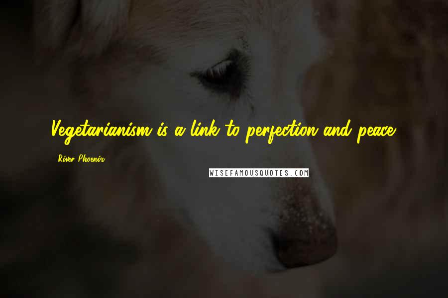 River Phoenix Quotes: Vegetarianism is a link to perfection and peace.