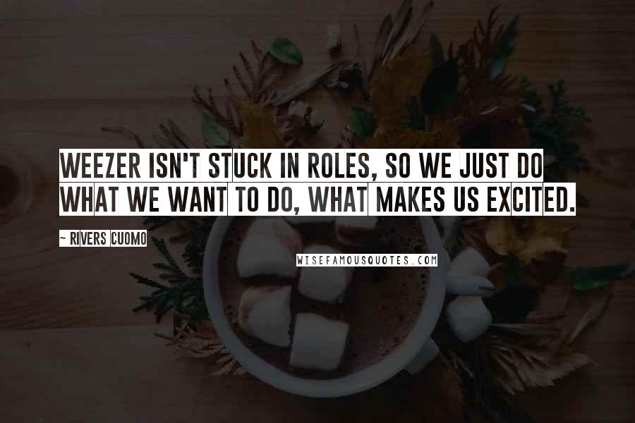 Rivers Cuomo Quotes: Weezer isn't stuck in roles, so we just do what we want to do, what makes us excited.
