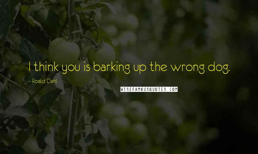 Roald Dahl Quotes: I think you is barking up the wrong dog.