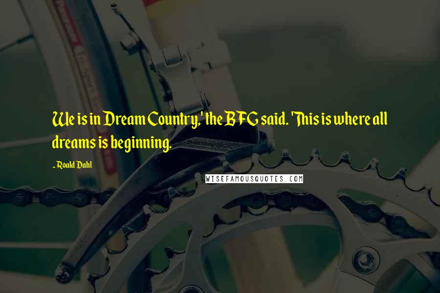 Roald Dahl Quotes: We is in Dream Country,' the BFG said. 'This is where all dreams is beginning.