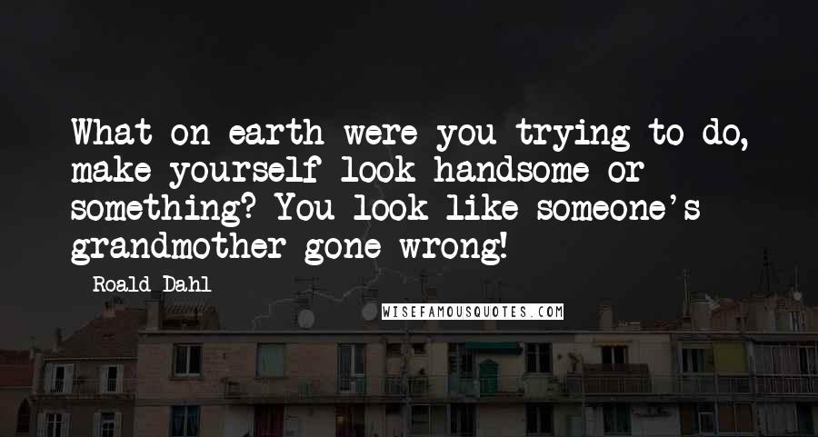 Roald Dahl Quotes: What on earth were you trying to do, make yourself look handsome or something? You look like someone's grandmother gone wrong!