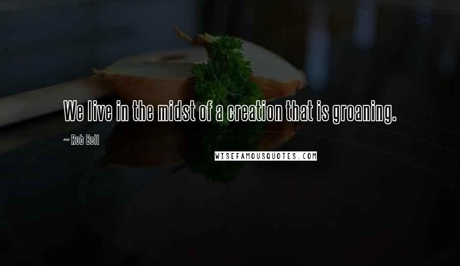 Rob Bell Quotes: We live in the midst of a creation that is groaning.