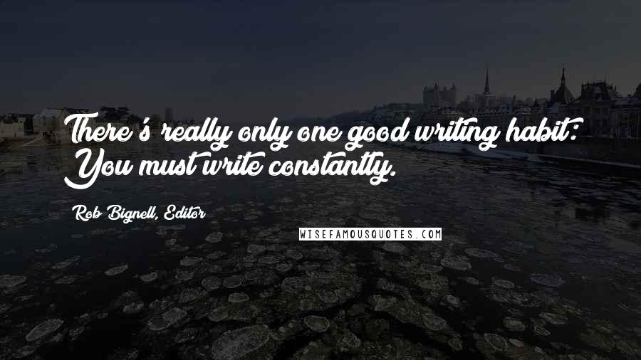 Rob Bignell, Editor Quotes: There's really only one good writing habit: You must write constantly.