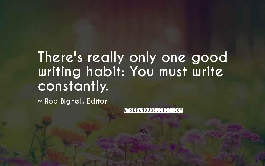 Rob Bignell, Editor Quotes: There's really only one good writing habit: You must write constantly.