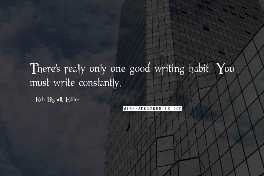 Rob Bignell, Editor Quotes: There's really only one good writing habit: You must write constantly.