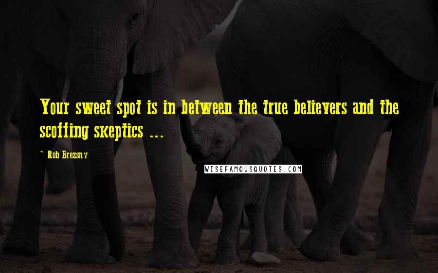 Rob Brezsny Quotes: Your sweet spot is in between the true believers and the scoffing skeptics ...
