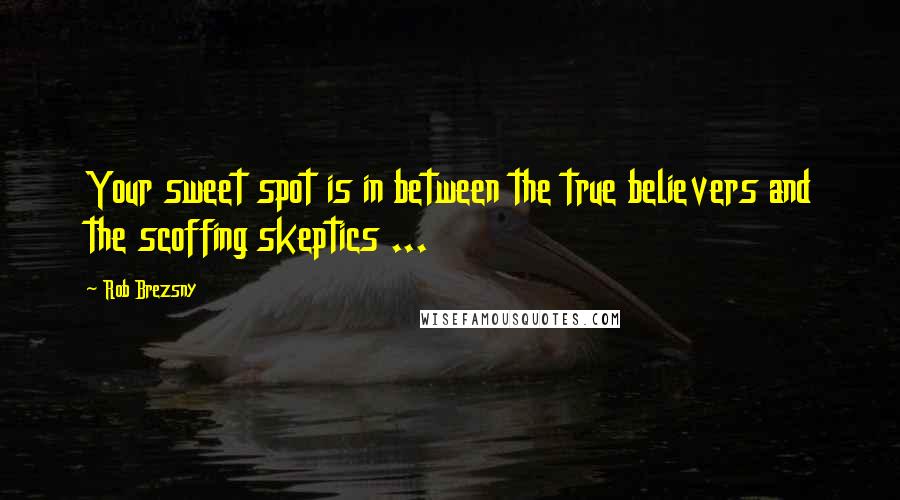 Rob Brezsny Quotes: Your sweet spot is in between the true believers and the scoffing skeptics ...