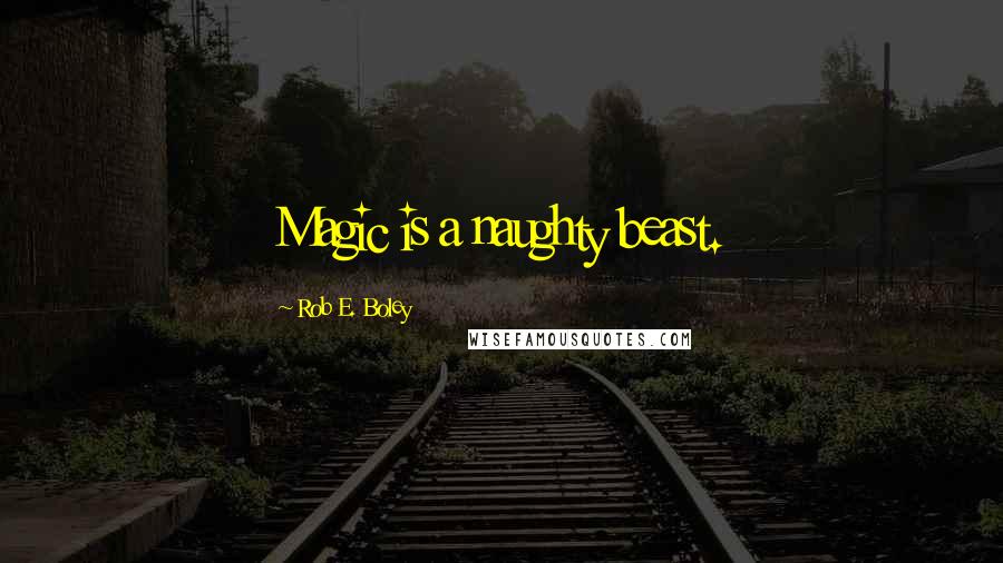 Rob E. Boley Quotes: Magic is a naughty beast.