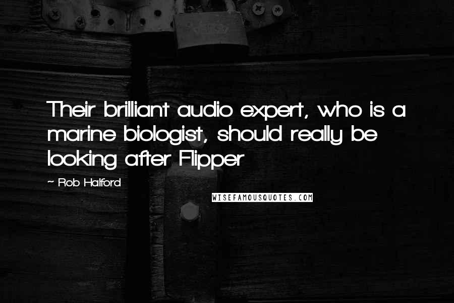 Rob Halford Quotes: Their brilliant audio expert, who is a marine biologist, should really be looking after Flipper