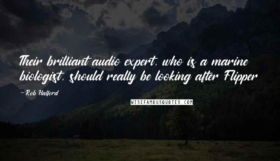 Rob Halford Quotes: Their brilliant audio expert, who is a marine biologist, should really be looking after Flipper