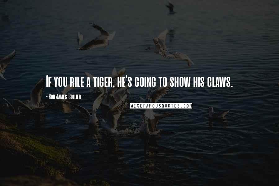Rob James-Collier Quotes: If you rile a tiger, he's going to show his claws.