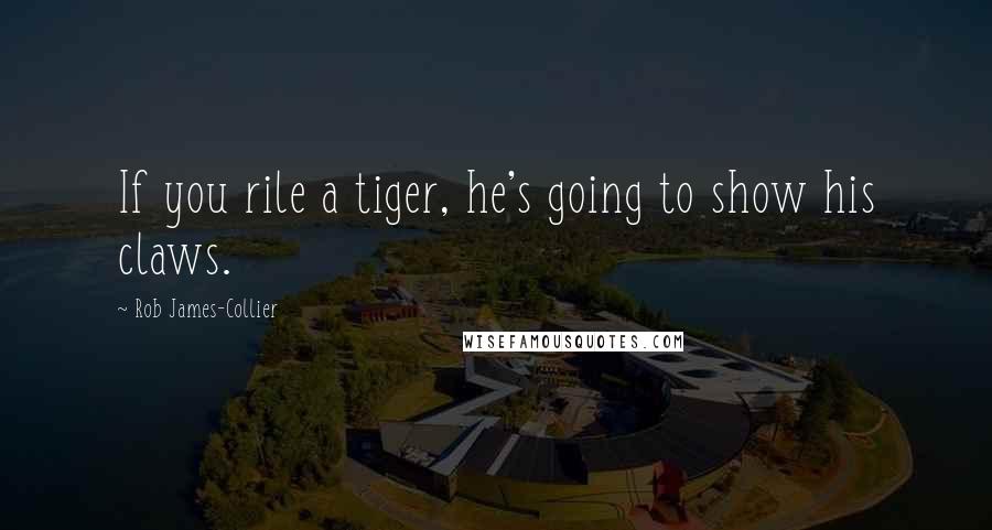 Rob James-Collier Quotes: If you rile a tiger, he's going to show his claws.