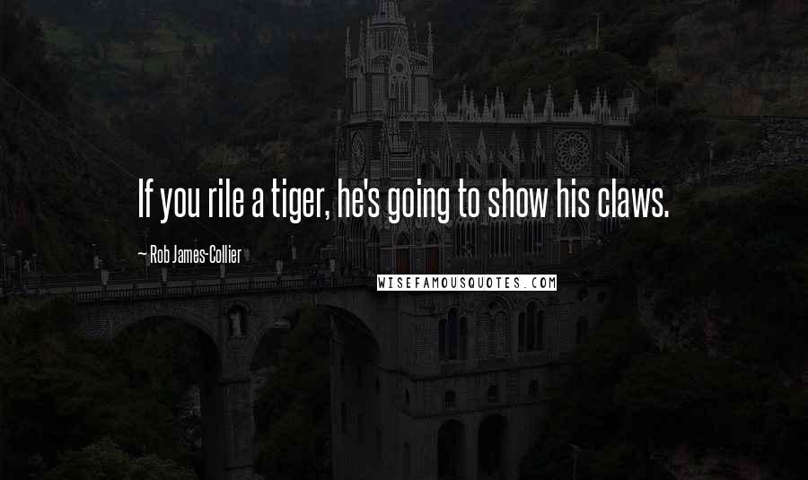 Rob James-Collier Quotes: If you rile a tiger, he's going to show his claws.