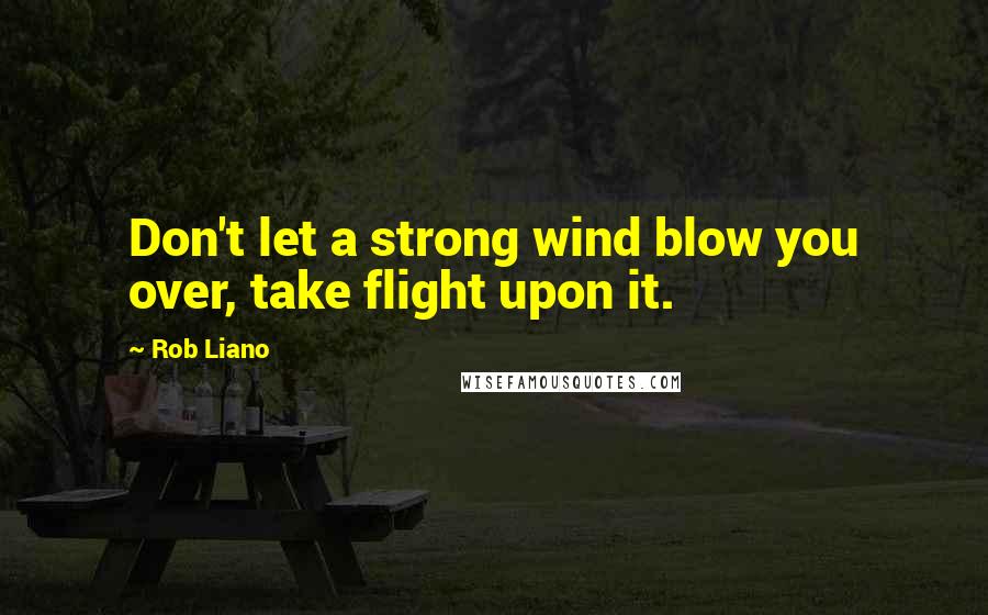 Rob Liano Quotes: Don't let a strong wind blow you over, take flight upon it.